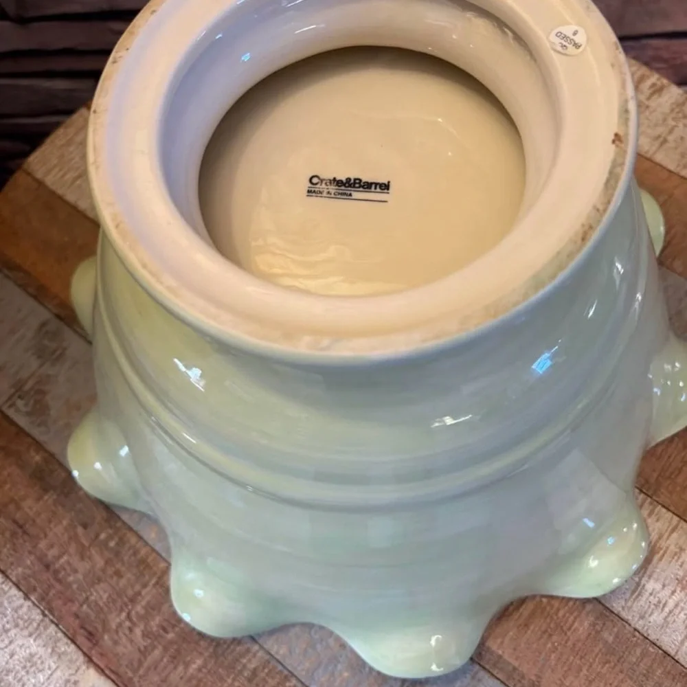 Crate&Barrel Light Green Ceramic Bowl